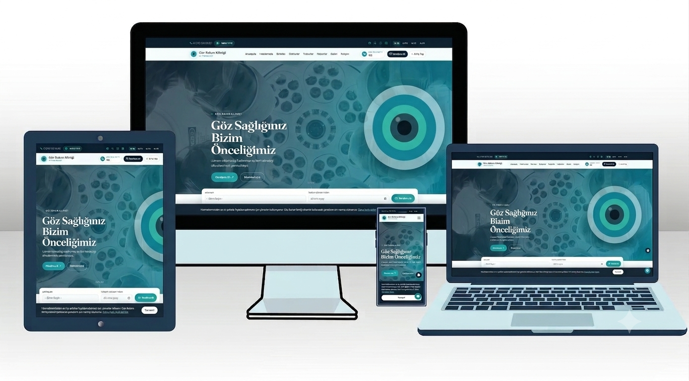 Göz Kliniği Web Sitesi Scripti | Katarakt, LASIK, Retina, Online Randevu